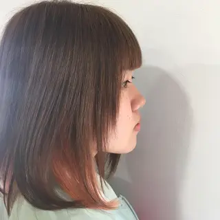ミディアム カラー 福島 純子のヘアスタイル