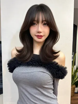 セミロング カラー 似合わせレイヤー 🇰🇷荒木洋文のヘアスタイル