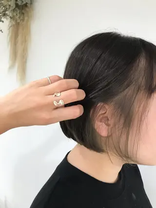 ショート 暖色カラー🍊 ボブ🌿顔周りcutのヘアスタイル