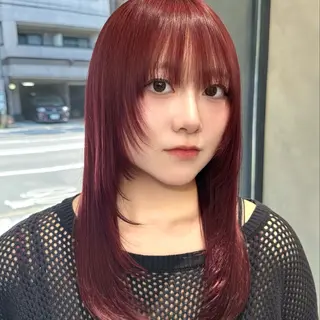 ロング カラー 𝗬𝟮𝗞韓 ⛓️ハイトーンのヘアスタイル