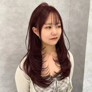ロング カラー 🥇KEN /レイヤー/艶カラーのヘアスタイル