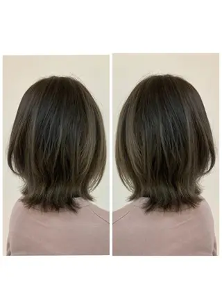 ミディアム カラー 品田 真里のヘアスタイル