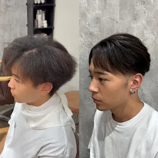 ショート パーマ メンズ 毛流れヘアの達人 店長　須田龍世のヘアスタイル