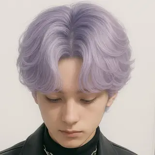 ミディアム カラー パーマ ヘアアレンジ メンズ メンズバレイヤージュ 🌫デザインカラーのヘアスタイル