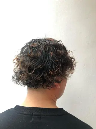 ショート パーマ メンズ 大阪長居🌱野見山 卓也のヘアスタイル