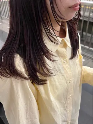 セミロング カラー 暖色/まろベージュ/ シカタユウカのヘアスタイル
