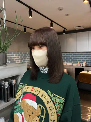 ミディアム カラー 韓国ヘア 🎀華澄のヘアスタイル
