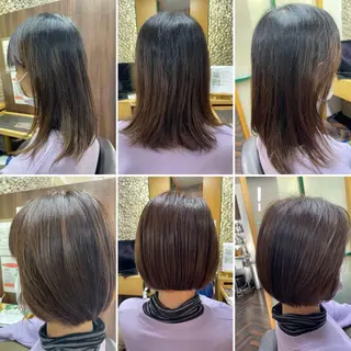 ミディアム カラー katae sayoriのヘアスタイル