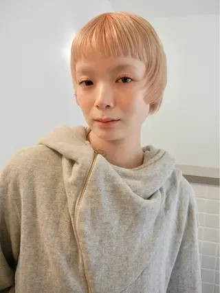 ショート カラー ブリーチ/似合わせ Kaito🦕/栄のヘアスタイル