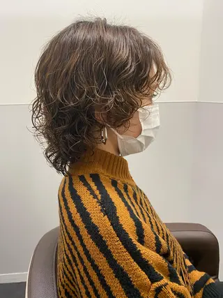ミディアム パーマ パーマ、髪質改善 菊地美月のヘアスタイル