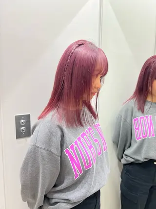 セミロング カラー カコ/レイヤーカット ヘアアレンジのヘアスタイル