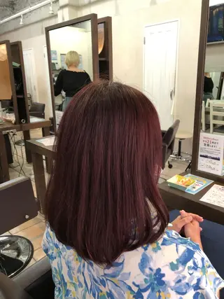 セミロング カラー カ レラのヘアスタイル