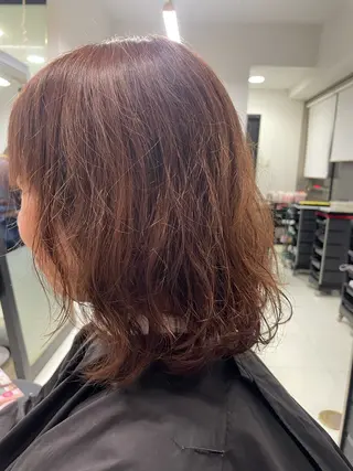 ミディアム パーマ 無料カットモデル 森田柊🐺のヘアスタイル