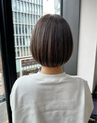ミディアム カラー 透明感カラー/ボブ /佐藤伶のヘアスタイル