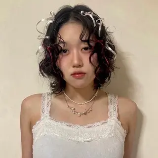 セミロング ヘアアレンジ 辰巳 遥萌のヘアスタイル