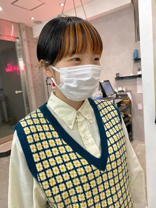 ショート カラー ヘアアレンジ ♡韓国風ヘア 🐈♡MIHOのヘアスタイル