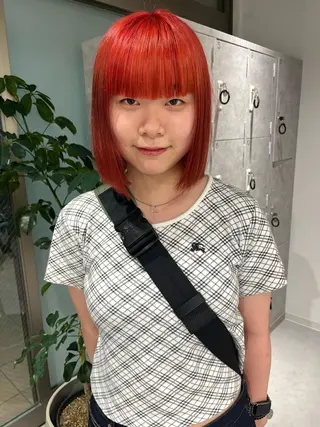 ミディアム カラー momoca 暖色カラー/ボブのヘアスタイル