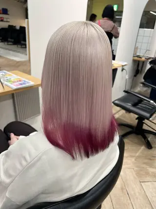 ミディアム カラー ベージュカラー 新潟/万代/井上佑のヘアスタイル