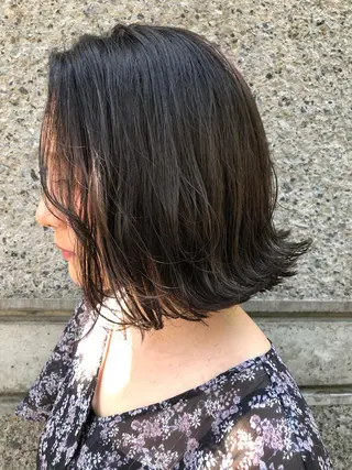 ミディアム カラー ヘアアレンジ メンズ キッズ ネイル マツエク・マツパ GO TODAY SHAiRE SALON所属・透明感カラー🤎 ゆりのヘアスタイル