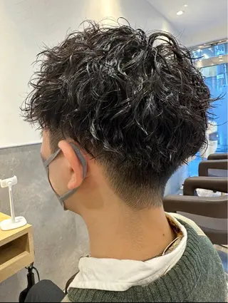 ショート パーマ メンズ 💈メンズ特化 美容師サキ💈のヘアスタイル