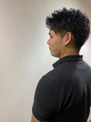 ミディアム パーマ メンズ HIROGINZAプレミアムバーバー赤坂店所属・田中 千恩のヘアスタイル