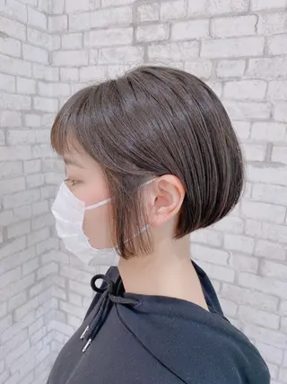 ショート カラー ヘアアレンジ ブリーチなし艶カラー 東家のヘアスタイル