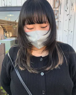 セミロング カラー デザインカット🎨 ボブ🫟おざきのヘアスタイル