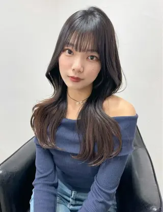 ロング レイヤー/くびれ巻き 三好悠生のヘアスタイル