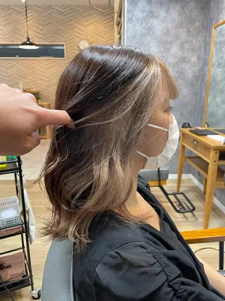 ミディアム カラー ヘアアレンジ 阿部 海翔のヘアスタイル