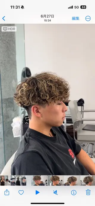 ショート カラー パーマ メンズ メンズ特化🧞‍♂️ ASHU🧞‍♂️のヘアスタイル