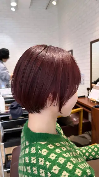 ショート カラー ブリーチ/ボブ ショート/はらのヘアスタイル