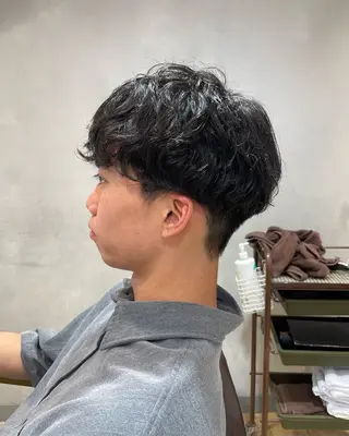 パーマ メンズ ハイトーン🎀 ボブカット小野百葉のヘアスタイル