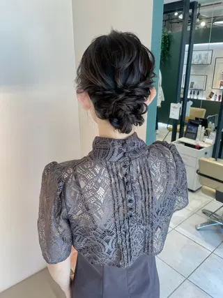 セミロング ヘアアレンジ ヘアセット ✴︎Mai✴︎銀座のヘアスタイル