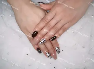 ネイル Shineジェル& チップ長さだしのネイルデザイン