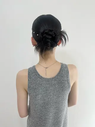 セミロング ヘアアレンジ ヘアセットサロン /上坪愛美のヘアスタイル