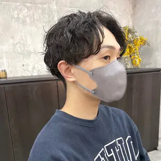 ショート パーマ メンズ 韓国ヘア /男女❄️ 細江 美紅のヘアスタイル