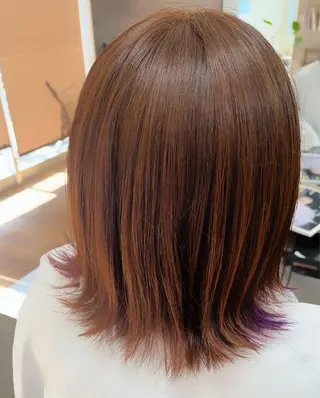 ミディアム カラー 坂田 優子のヘアスタイル