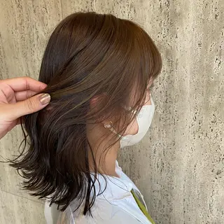 ミディアム カラー Rinka/梅田/ 透け感カラー🤎のヘアスタイル
