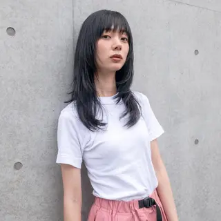 セミロング カラー 美髪/デザイン /　湯本　哲也のヘアスタイル