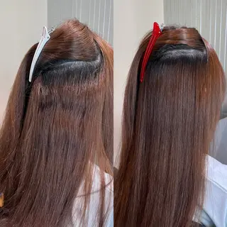 セミロング パーマ KIZU 髪質改善 オカルト怪談のヘアスタイル