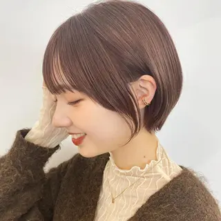 ショート カラー レイヤー/ショート透 明感カラー/西田祐賀のヘアスタイル