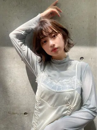 ミディアム カラー パーマ ヘアアレンジ メンズ キッズ ネイル マツエク・マツパ アイブロウ 髪質改善🇰🇷 レイヤーカット/梅田のヘアスタイル