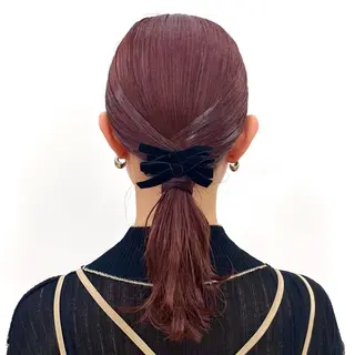 ミディアム カラー ヘアアレンジ 暖色ダブルカラーボブ レイヤー🌈AINAのヘアスタイル