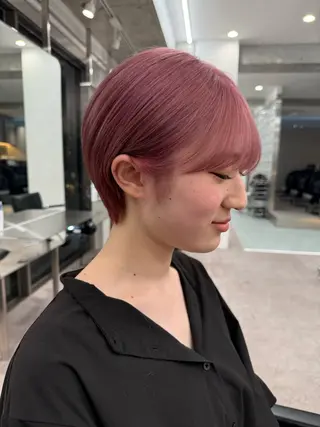 ショート cinq   PROJECT所属・ミルクティーベージュ /ボブ/あげは🎀のヘアスタイル