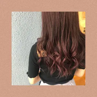 ロング カラー ヘアアレンジ なつき/艶ピンク/ girly hairのヘアスタイル