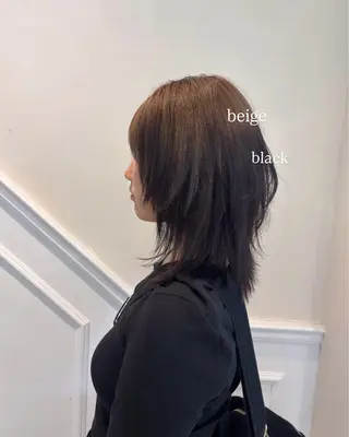 セミロング カラー ハイトーン/ レイヤーカットyuiのヘアスタイル