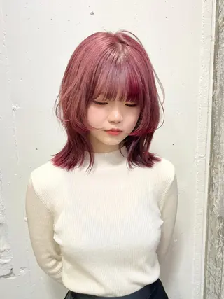 ミディアム カラー ヘアアレンジ 🎀taro ブリーチなしカラーのヘアスタイル
