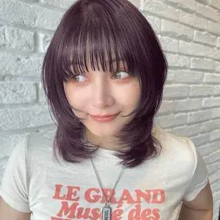 セミロング カラー ヘアアレンジ 【柔らか透明感✨/ 似合せ前髪】大石葉月のヘアスタイル