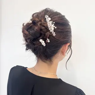 セミロング ヘアアレンジ Ayu🍯/名駅/ブ リーチカラー/ヘアメのヘアスタイル