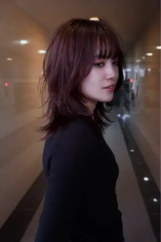 ミディアム カラー KEI gattacaのヘアスタイル
